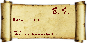 Bukor Irma névjegykártya