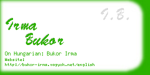 irma bukor business card
